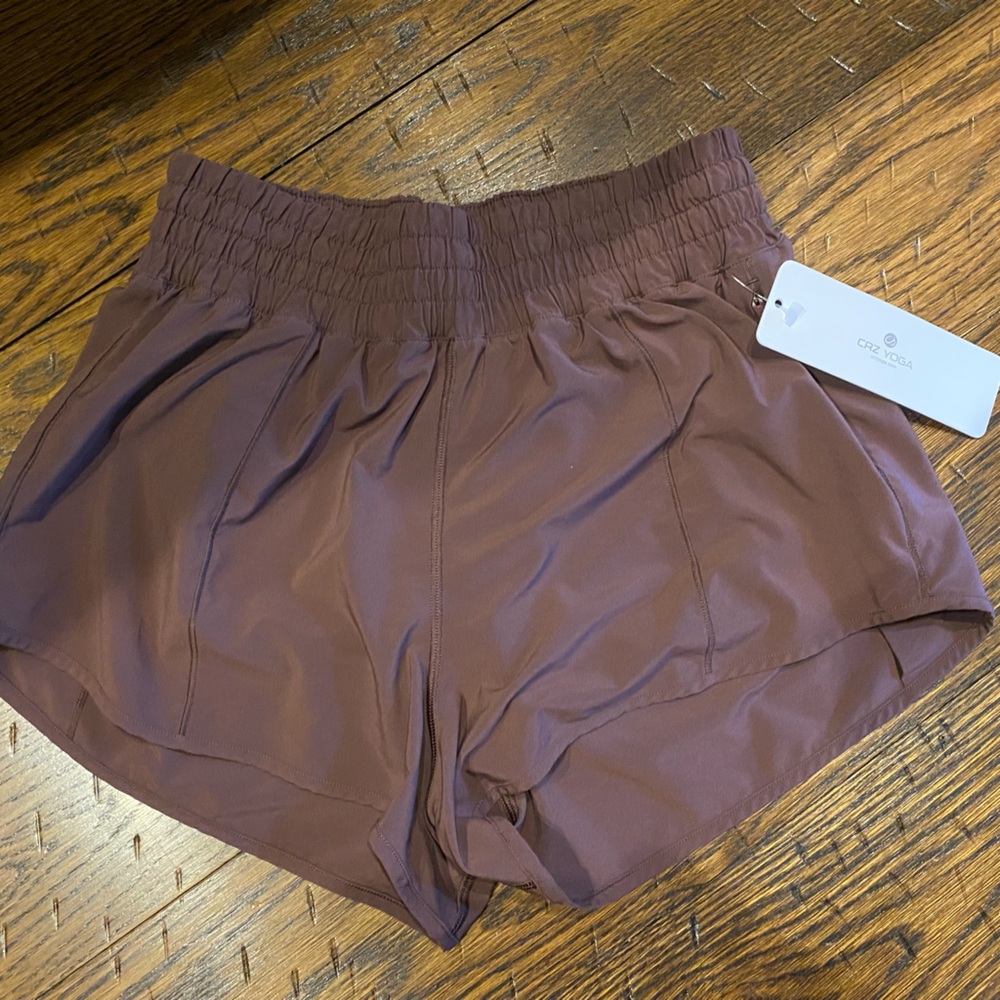CRZ YOGA Brown/Burgundy high  -Waist Shorts